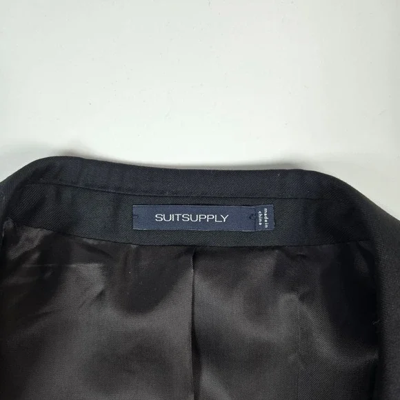 Suitsupply Blazer Mens 38S Black Lazio Slim Fit Vitale Barberis Canonico Wool
